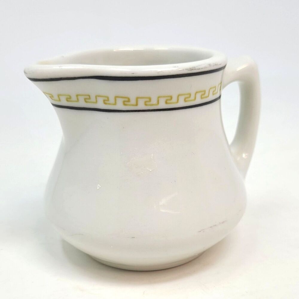 Restaurant Ware Pitcher Creamer w\ Greek Key Jackson China Falls Creek PA Syrup